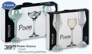 Poem Glasses-3-Pack Per Set