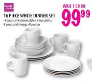 Simple Choice White Dinner Set - 16 Piece