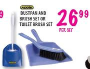 Addid Dustpan And Brush Set or Toilet Brush Set - Per Set