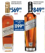 Johnnie Walker Gold Label Reserve-750ml + Johnnie Walker Platinum Label-750ml