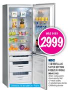 KIC 314Ltr Metallic Silver Bottom Freezer Fridge(KB6035ME)