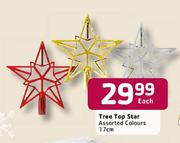 Tree Top Star Assorted Colours-17cm Each