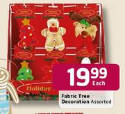 Fabric Tree Decoration Assorted Each