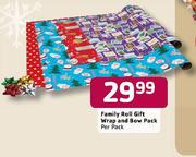 Family Roll Gift Wrap And Bow Pack-Per Pack
