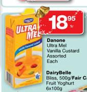 Danone Ultra Mel Vanilla Custard Assorted-1L Each