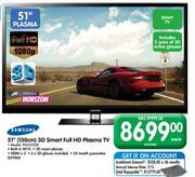 Samsung 130cm 3D Smart Full HD Plasma TV (P551E550) - 51" Each