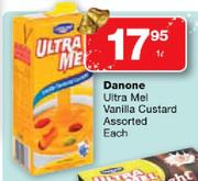 Danone Ultra Mel Vanilla Custard Assorted-1Ltr Each
