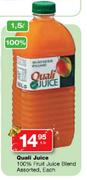 Quali Juice 100% Fruit Blend Assorted-1.5ltr Each