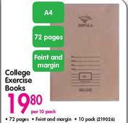 A4 College Exercise Books-Per 10 Pack