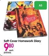 Soft Cover A5 Homework Dairy-Each