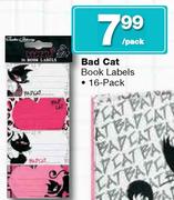 Bad Cat Book Labels-16-Pack