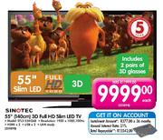 Sinotec 55"(140cm) 3D Full HD Slim LED TV(STL3-55KQ68)