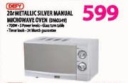 Defy Metallic Silver Manual Microwave Oven-20Ltr(DMO349)