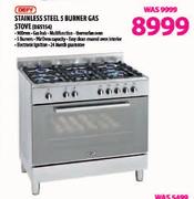 Defy Stainless Steel 5 Burner Gas Stove-900mm(D6S154)