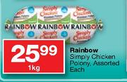 Rainbow Simply Chicken Polony Assorted-1Kg Each