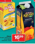 Clover Krush 100% Fruit Juice Blend Assorted-2Ltr Each