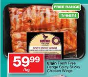 Elgin Fresh Free Range Spicy Sticky Chicken Wings-Per Kg