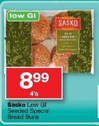 Sasko Low Gl Seeded Special Bread Buns-4's Per Pack 