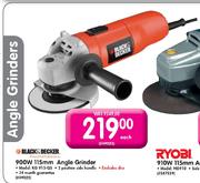 Black & Decker 900W Angle Grinder-115mm Each