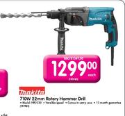 Makita 710W Rotary Hammer Drill-22mm Each