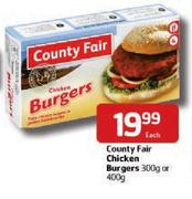 County Fair Chicken Burgers-300g Or 400g Each