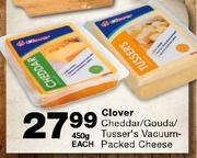 Clover Cheddar/Gouda/Tusser's Vacuum-Packed Cheese-450g each