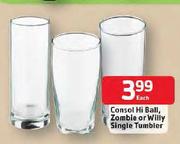 Consol Hi Ball, Zombie Or Willy Single Tumbler-Each