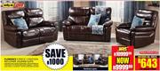 Florence 3 Piece 3 Motion Recliner Lounge Suite