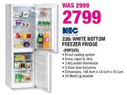 KIC White Bottom Freezer Fridge-238Ltr(KBF525)