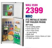 KIC Metallic Silver Top Freezer Fridge-215Ltr(KTF 523)