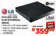 LG DVD-RW USB Slim External Drive