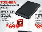Toshiba 500GB Portable 2.5" Hard Drive