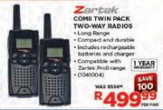 Zartek COM8 Twin Pack Two-Way Radios-Per Pair