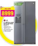 LG Metallic Silver Side By Side Fridge-511Ltr(GR-L207FLQ)