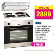 KIC 3 Piece Stainless Steel Oven, Hob and Cookerhood
