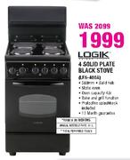 Logik 4 Solid Plate Black Stove(LFS-400A)