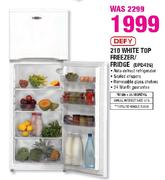Defy White Top Freezer/Fridge-210Ltr(DFD426)
