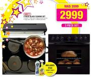 Defy 3 Piece Black Cooking Set