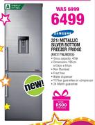 Samsung Metallic Silver Bottom Freezer Fridge-321Ltr(RB31FWJNDSS)