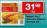 Eskort Rooi/Gerookte Weense Worsiea-1Kg Each