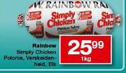 Rainbow Simply Chicken Polonie Verskeidenheid-1Kg Each
