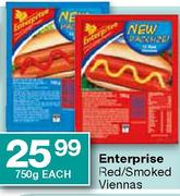 Enterprise Red/Smoked Viennas-750g Each