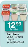 Fair Cape Leavet Gladde Joghurt Verskeidenheid-9x100ml