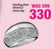 Sterling Silver Micro CZ Dress Ring