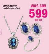 Sterling Silver And Diamond Set-Per Set