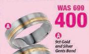 9ct Gold And Silver Gents Band