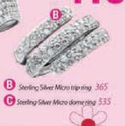 Sterling Silver Micro Trip Ring