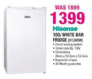 Hisense 100ltr White Bar Fridge(H130RW)