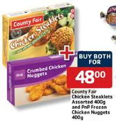 Country Fair Chicken Steaklets Assorted-400g And Pnp Frozen Chicken Nuggets-400g