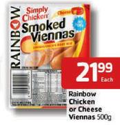 Rainbow Chicken Or Cheese Viennas-500Gm Each